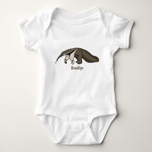 Anteater-Happy-Cartoon-Abbildung Baby Strampler (Vorderseite)