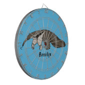 Anteater-Happy-Cartoon-Abbildung Dartscheibe (Vorderseite Links)