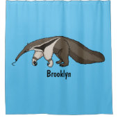 Anteater-Happy-Cartoon-Abbildung Duschvorhang (Vorderseite)