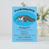 Anteater-Happy-Cartoon-Abbildung Einladung (Stehend Vorderseite)