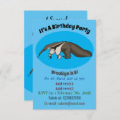 Anteater-Happy-Cartoon-Abbildung Einladung (Vorne/Hinten)