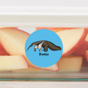 Anteater-Happy-Cartoon-Abbildung Etiketten