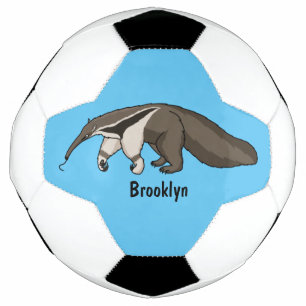 Anteater-Happy-Cartoon-Abbildung Fußball