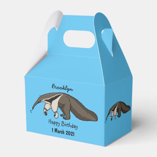 Anteater-Happy-Cartoon-Abbildung Geschenkschachtel (Vorderseite)