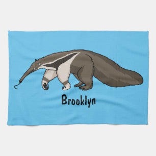 Anteater-Happy-Cartoon-Abbildung Geschirrtuch