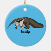 Anteater-Happy-Cartoon-Abbildung Keramik Ornament (Hinten)
