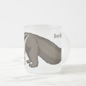 Anteater-Happy-Cartoon-Abbildung Mattglastasse (VorderseiteRechts)