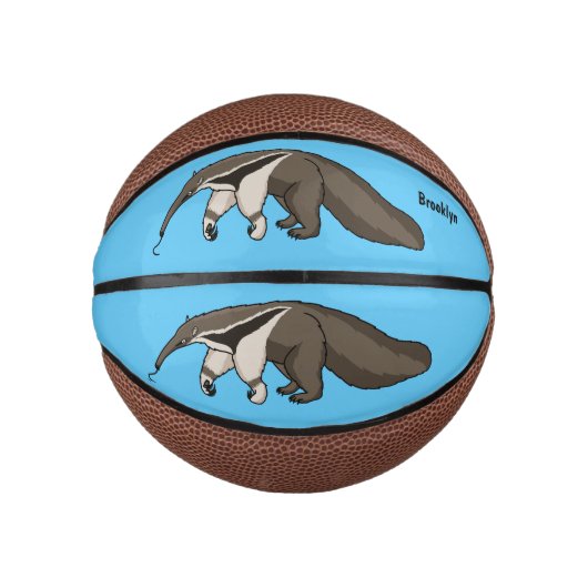 Anteater-Happy-Cartoon-Abbildung Mini Basketball (Vorderseite)