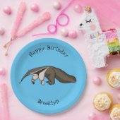 Anteater-Happy-Cartoon-Abbildung Pappteller (Party)