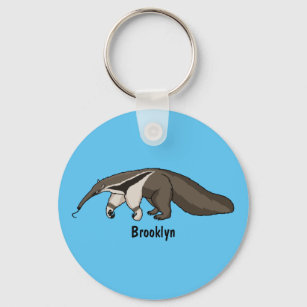 Anteater-Happy-Cartoon-Abbildung Schlüsselanhänger