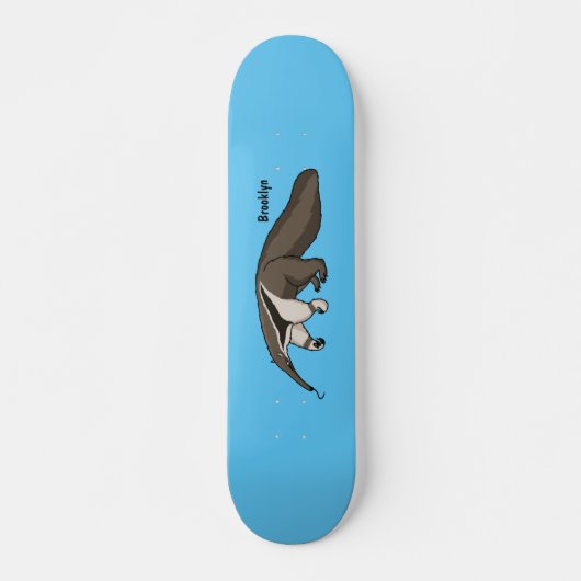 Anteater-Happy-Cartoon-Abbildung Skateboard (Vorne)