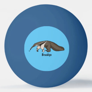 Anteater-Happy-Cartoon-Abbildung Tischtennisball