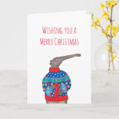 Anteater in der Weihnachtsjumperkarte Karte (Gelbe Blume)