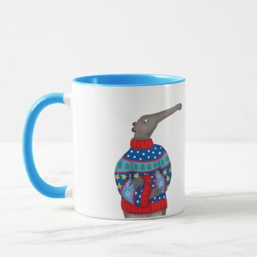 Anteater in einer Weihnachtsjumper-Tasse Tasse (Links)