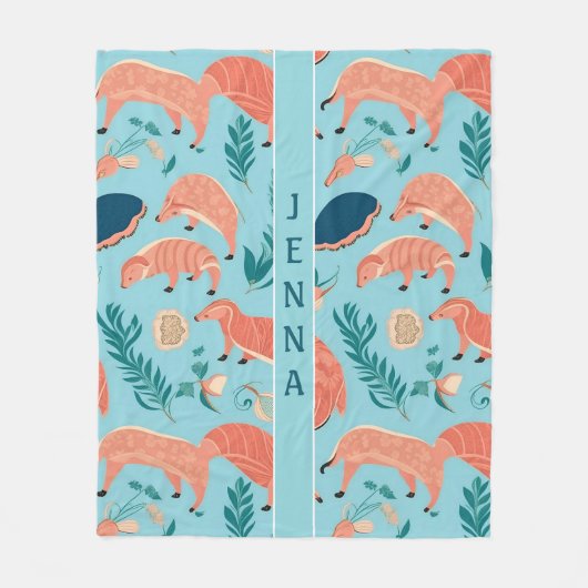Anteater Pastel farbenfrohe Muster Fleecedecke (Vorderseite)