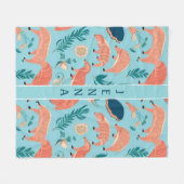 Anteater Pastel farbenfrohe Muster Fleecedecke (Vorderseite (Horizontal))