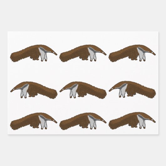 Anteater wrapping paper geschenkpapier set (Vorderseite 3)