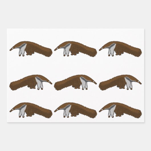 Anteater wrapping paper geschenkpapier set (Vorderseite 2)