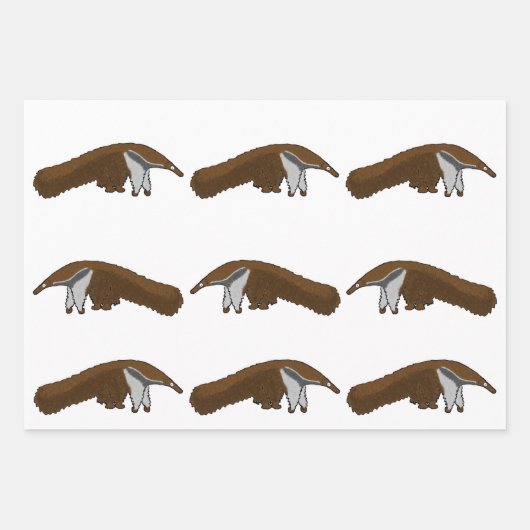 Anteater wrapping paper geschenkpapier set (Vorderseite)