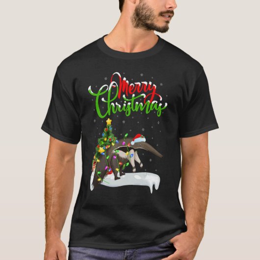 Anteater Xmas Decorations Santa Anteater Christm T-Shirt (Vorderseite)