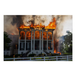 Antebellum Mansion   Feuer bricht Nottoway Resort  Poster