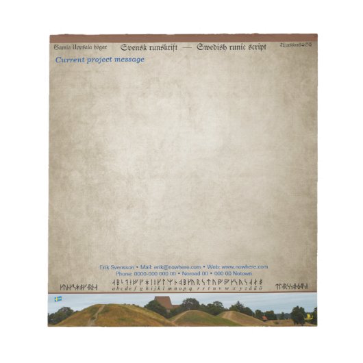 Anteckningsblock — Swedish runic script Notizblock (Vorderseite)