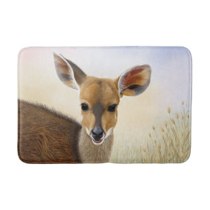 Antelope Bushbuck Young African Deer Zeichnend Badematte