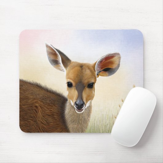 Antelope Bushbuck Young African Deer Zeichnend Mousepad (Mit Mouse)