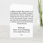 Antelope Canyon, Arizona Grußkarte Karte (Rückseite)