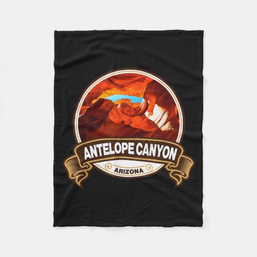 Antelope Canyon Arizona Landmark Badge Vintage Fleecedecke (Vorderseite)