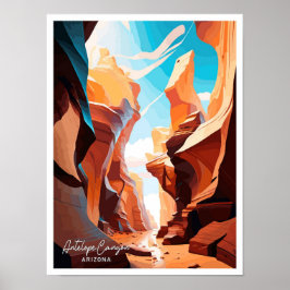 Antelope Canyon Arizona Reise Illustration Poster