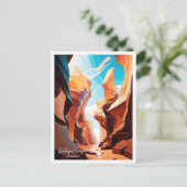 Antelope Canyon Arizona Reise Illustration Postkarte (Stehend Vorderseite)