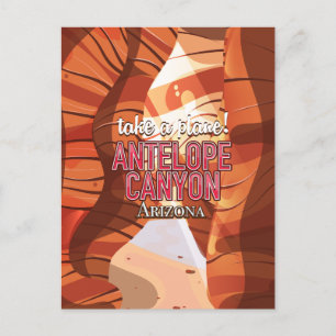 Antelope Canyon Arizona Reiseplakat. Feiertagspostkarte