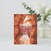 Antelope Canyon Arizona Reiseplakat. Postkarte (Stehend Vorderseite)