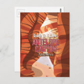 Antelope Canyon Arizona Reiseplakat. Postkarte (Vorne/Hinten)