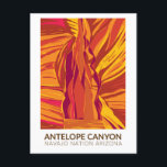 Antelope Canyon Arizona Vintage Postkarte<br><div class="desc">Antelope Canyon Vektorgrafik Design. Navajo Upper Antelope Canyon ist ein Slot Canyon im amerikanischen Südwesten.</div>