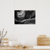 Antelope Canyon Black and White Fotografy Art Poster (Küche)