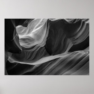 Antelope Canyon Black and White Fotografy Art Poster