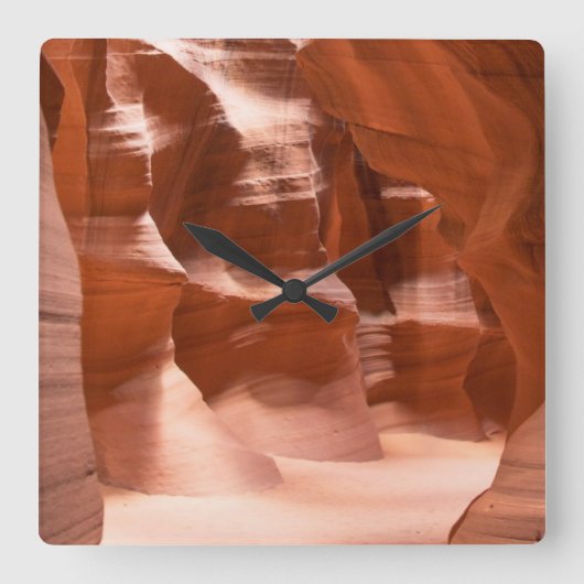 Antelope Canyon, Naturally Lit Quadratische Wanduhr (Vorderseite)