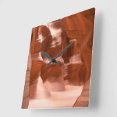 Antelope Canyon, Naturally Lit Quadratische Wanduhr (Winkel)