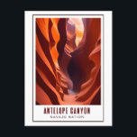 Antelope Canyon Navajo Nation Art Deco Postkarte<br><div class="desc">Art Deko Art Kunstwerk von Antelope Canyon auf Navajo Nation Land außerhalb Page,  AZ</div>