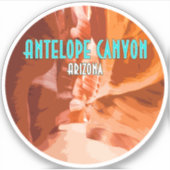 Antelope Canyon Page Arizona Vintag Aufkleber (Vorderseite)