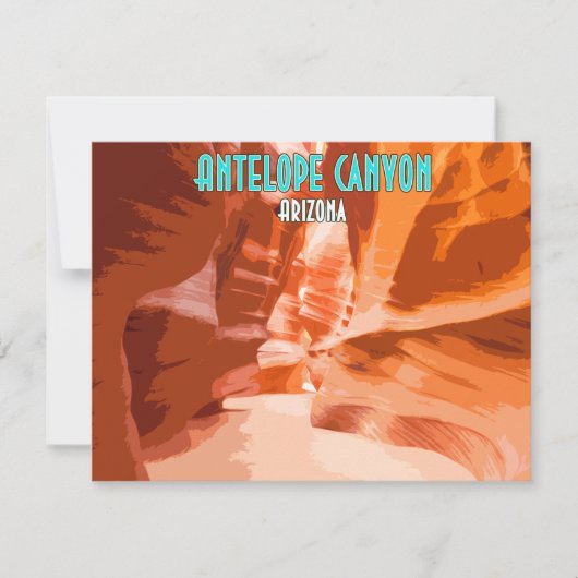 Antelope Canyon Page Arizona Vintage Flachkarte (Vorderseite)