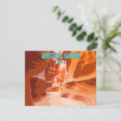 Antelope Canyon Page Arizona Vintage Flachkarte (Stehend Vorderseite)