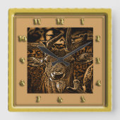 Antelope Dez Quadratische Wanduhr (Vorderseite)