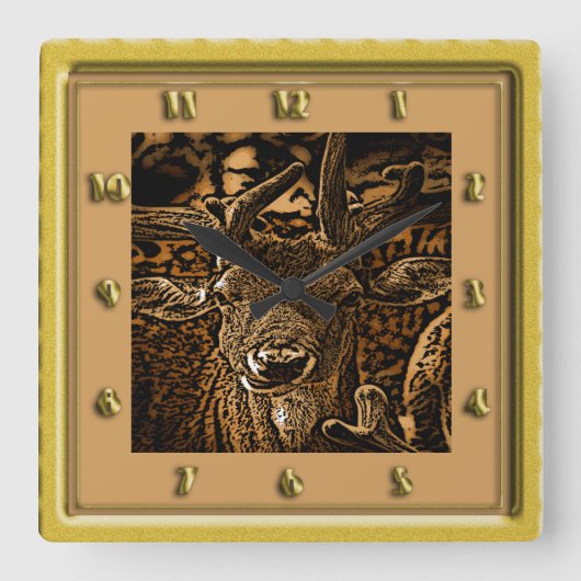 Antelope Dez Quadratische Wanduhr (Vorderseite)