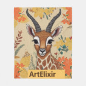 Antelope Floral Zeichnend Fleecedecke (Vorderseite)