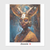 Antelope Headdress Science Fiction Cyberpunk Aufkleber (Blatt)