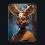 Antelope Headdress Science Fiction Cyberpunk Magnet<br><div class="desc">Fantasy,  Sci-fi & Horror Art von The Lunarium.</div>