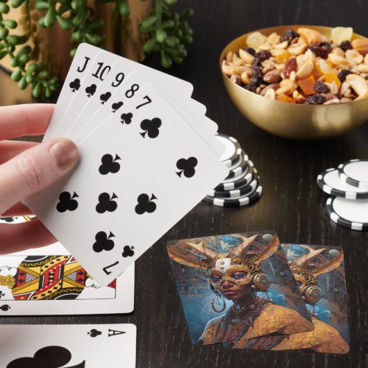 Antelope Headdress Science Fiction Cyberpunk Spielkarten (In Situ)